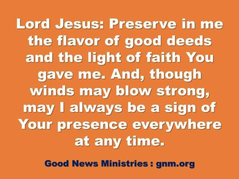 Jesus, preserve me - a daily Prayer Moment by Good News Ministries